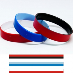 Двуцветни силиконови гривни