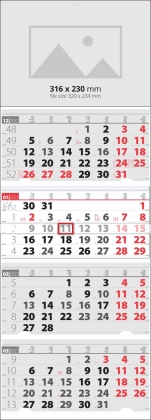 Календар 4 тела Елит Черен / Червен 2023