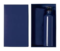 Комплект спортна бутилка и микрофибърна кърпа Cloister тъмно синя