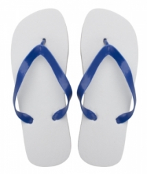 Sunset white with blue beach slippers