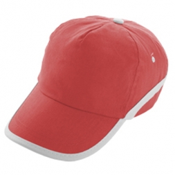 Шапка - червена / бял кант