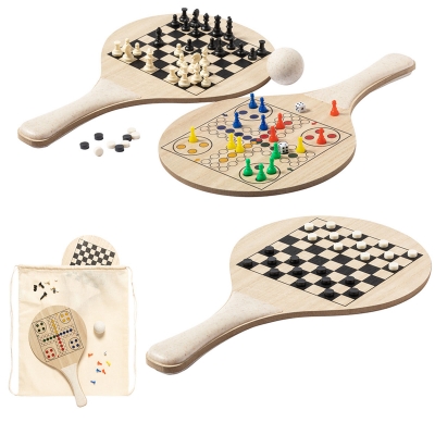 Плажен тенис с 3 настолни игри AP722840